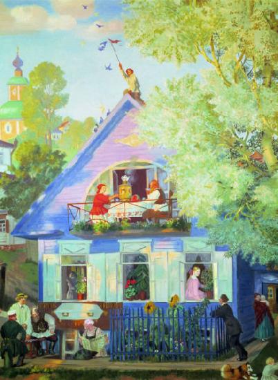 Boris Kustodiev Blue House oil painting picture